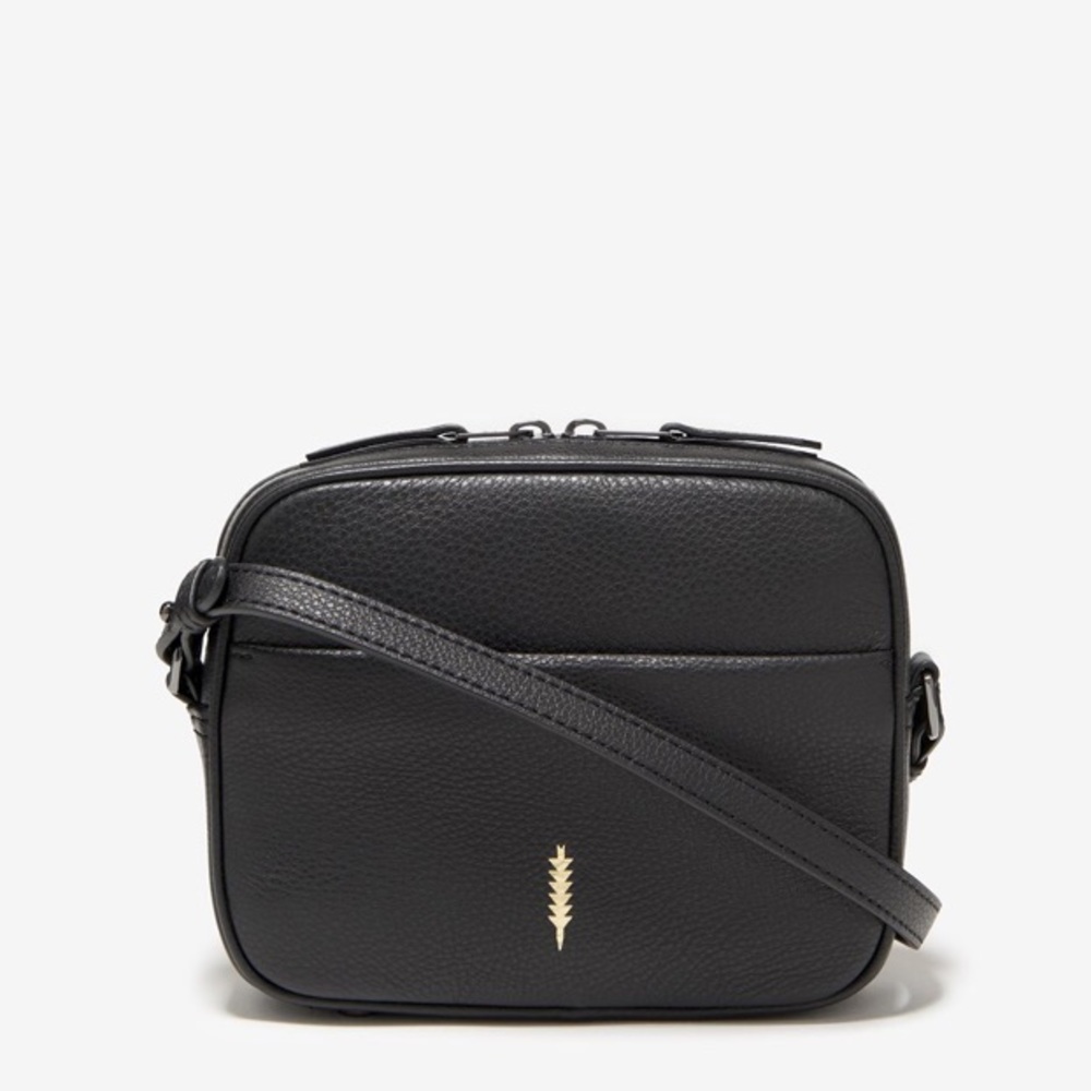 LOLA CAMERA BAG - BLACK/GUNMETAL - PEBBLE LEATHER